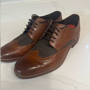 Rockport 12  Wingtip Trutech Leather Canvas Insert H80044 Men shoes